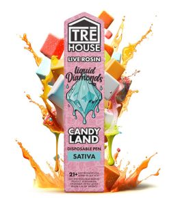 TreHouse Live Rosin Liquid Diamonds Vape Pen + D8 + D9 + D10 + HHC + THCP – Candyland – Sativa – 2g
