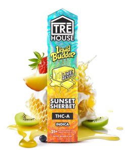 TreHouse Sunset Sherbet Indica THC-A Live Resin Liquid Budder Vape Pen