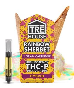 TreHouse THC-P Cartridge + D8 + D9 + D10 – Rainbow Sherbet – Hybrid 1g