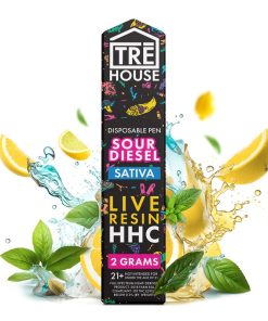 TreHouse Live Resin Vape Pen – HHC – Sour Diesel – Sativa – 2g