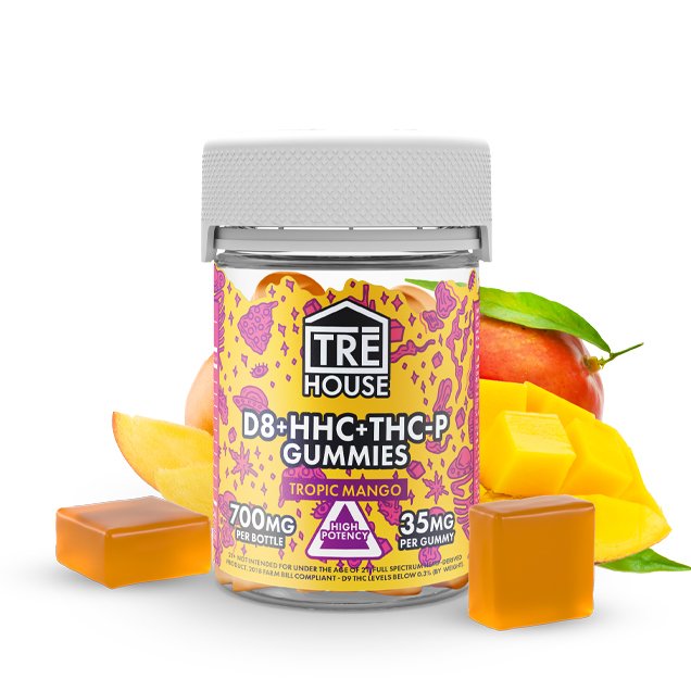 TreHouse Tropic Mango D8 Gummies With HHC + THC-P – 2:1 (D8:HHC)